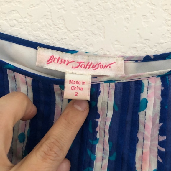 Betsey Johnson Floral/ Stripe Printed Tunic - Picture 3 of 4
